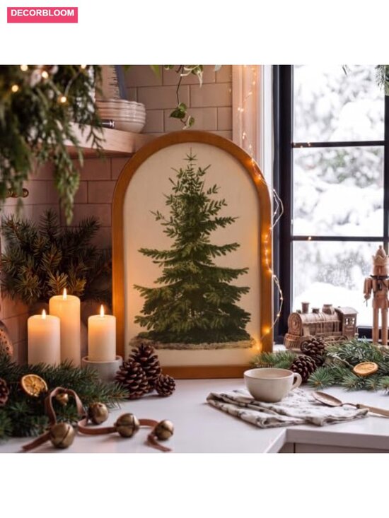 Other - Wood Christmas Tree Serving Tray Rustic Farmhouse 11x10 Snack Platter